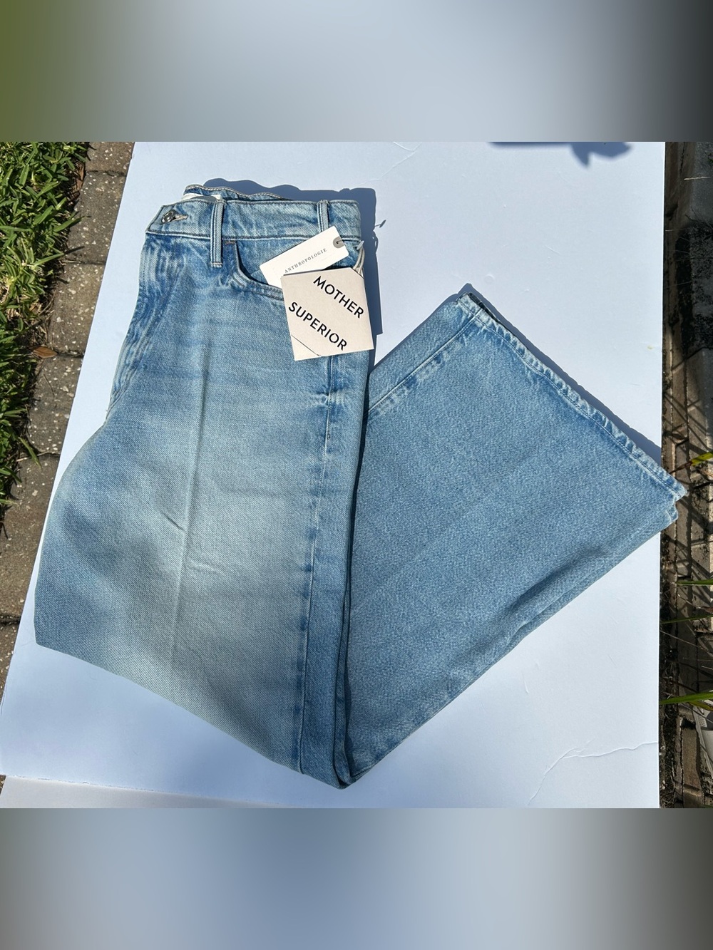 NWT🌷MOTHER Hustler Roller Ankle High-Rise Wide-Leg Jeans - Picture 13 of 15
